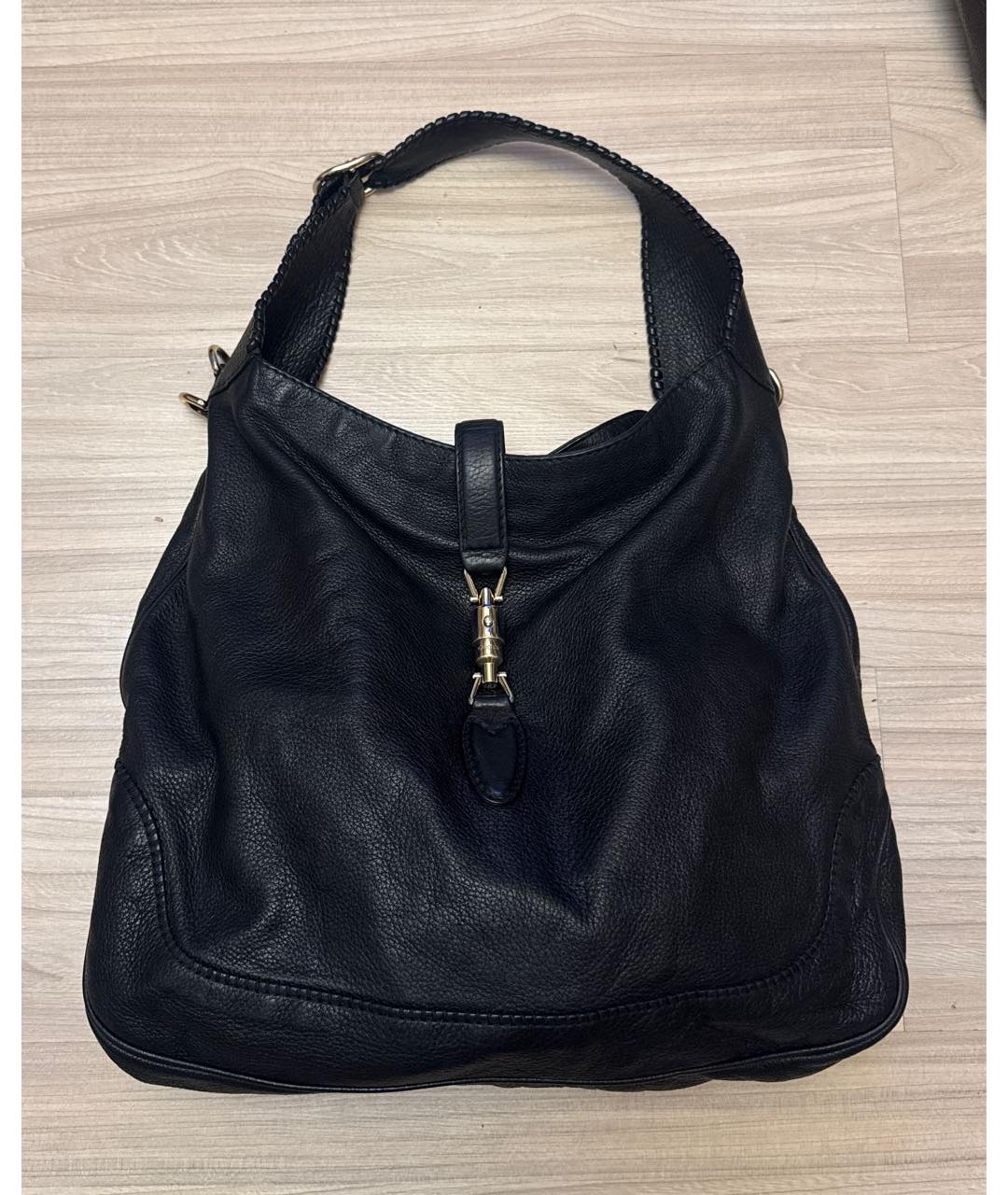 GUCCI Черная кожаная сумка через плечо, фото 6