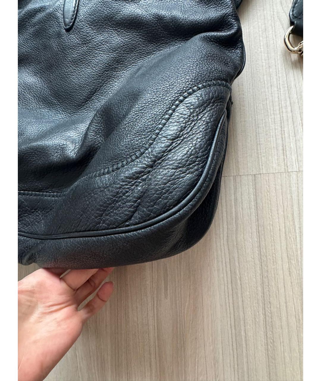 GUCCI Черная кожаная сумка через плечо, фото 4