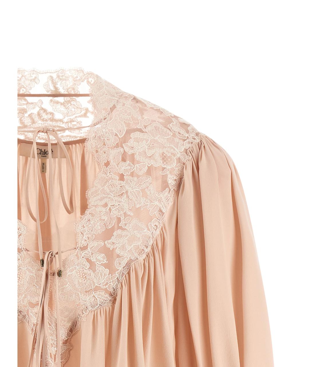 CHLOE Розовая шелковая блузы, фото 3