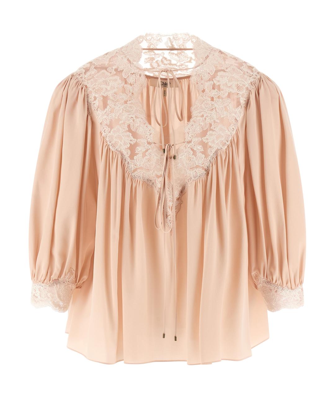 CHLOE Розовая шелковая блузы, фото 1