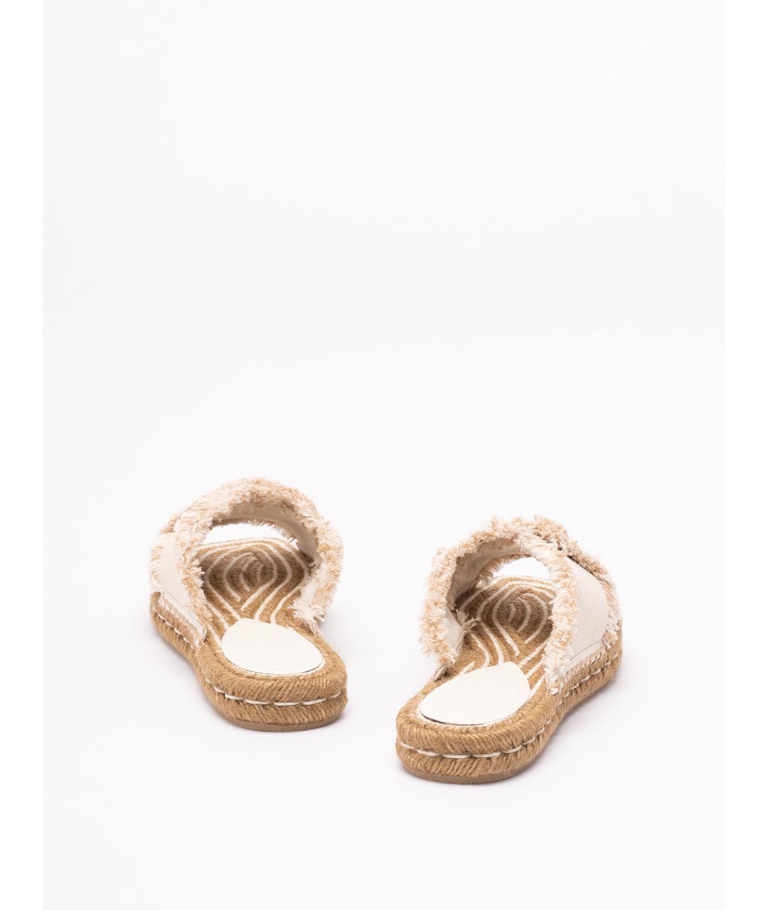 JIMMY CHOO Бежевые текстильные шлепанцы, фото 2