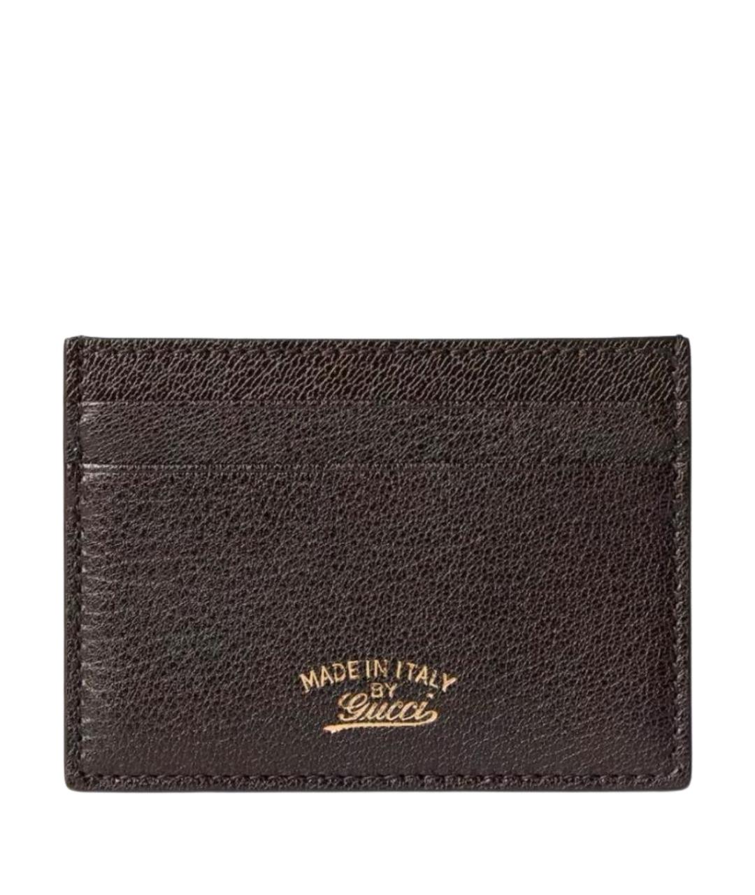 GUCCI Коричневый кожаный кардхолдер, фото 1