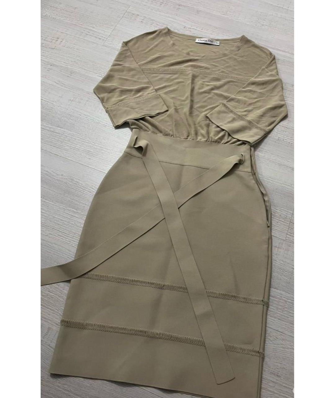 CHRISTIAN DIOR Бежевое вечернее платье, фото 6