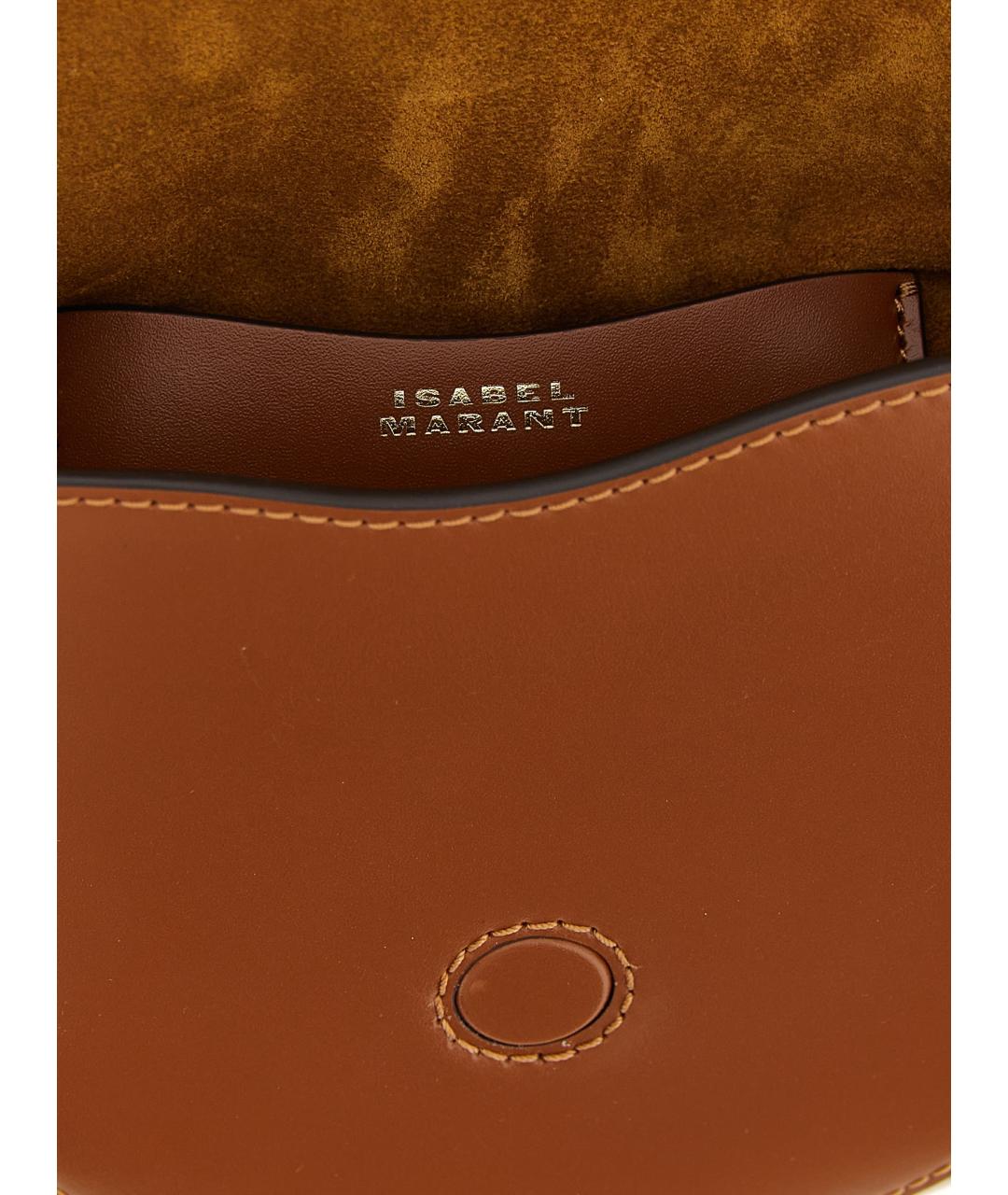 ISABEL MARANT Коричневая кожаная сумка через плечо, фото 4