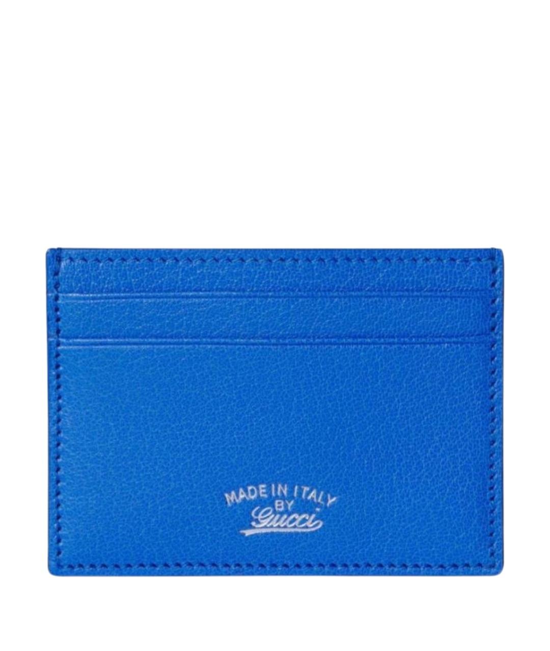 GUCCI Синий кожаный кардхолдер, фото 1