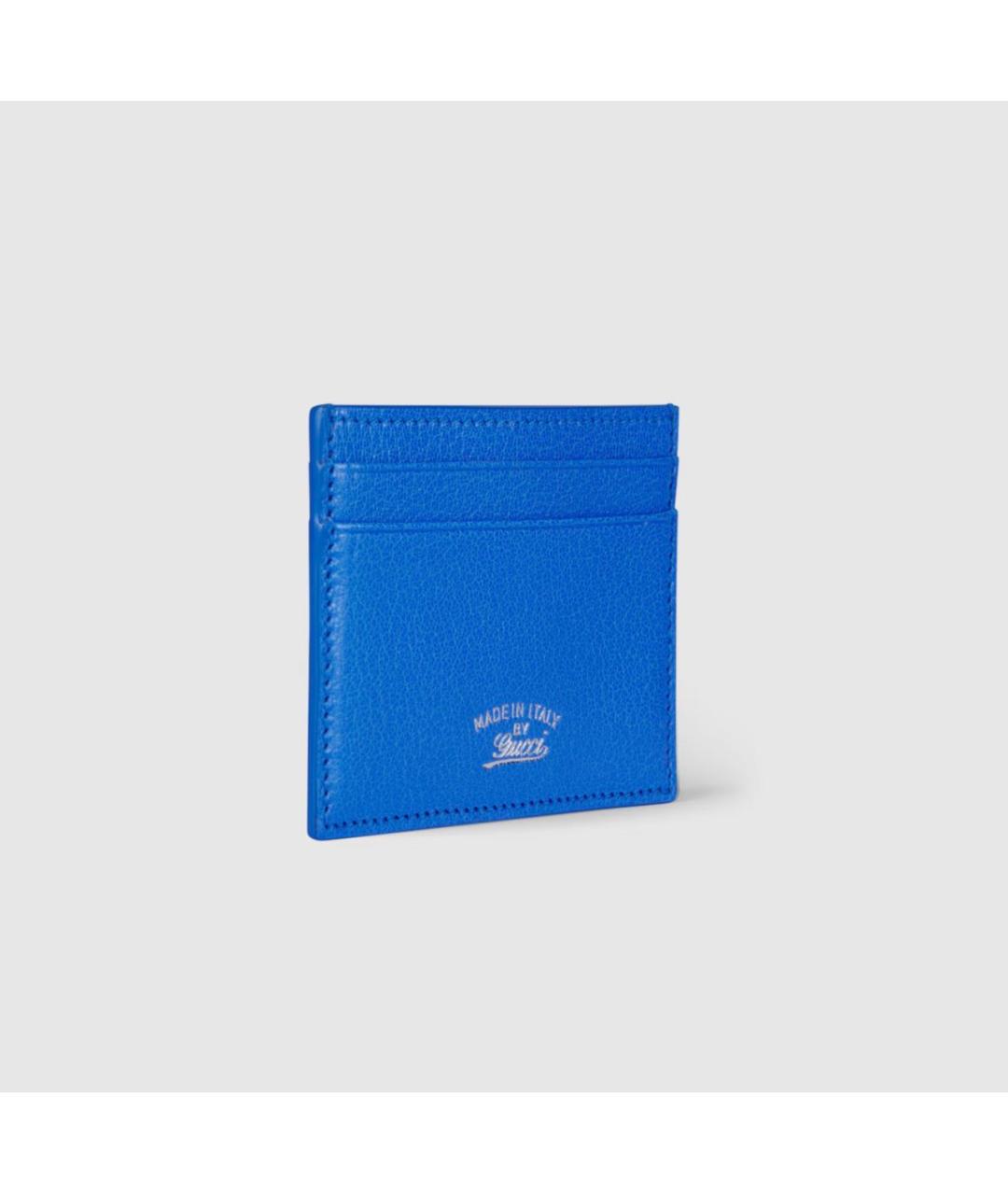 GUCCI Синий кожаный кардхолдер, фото 3