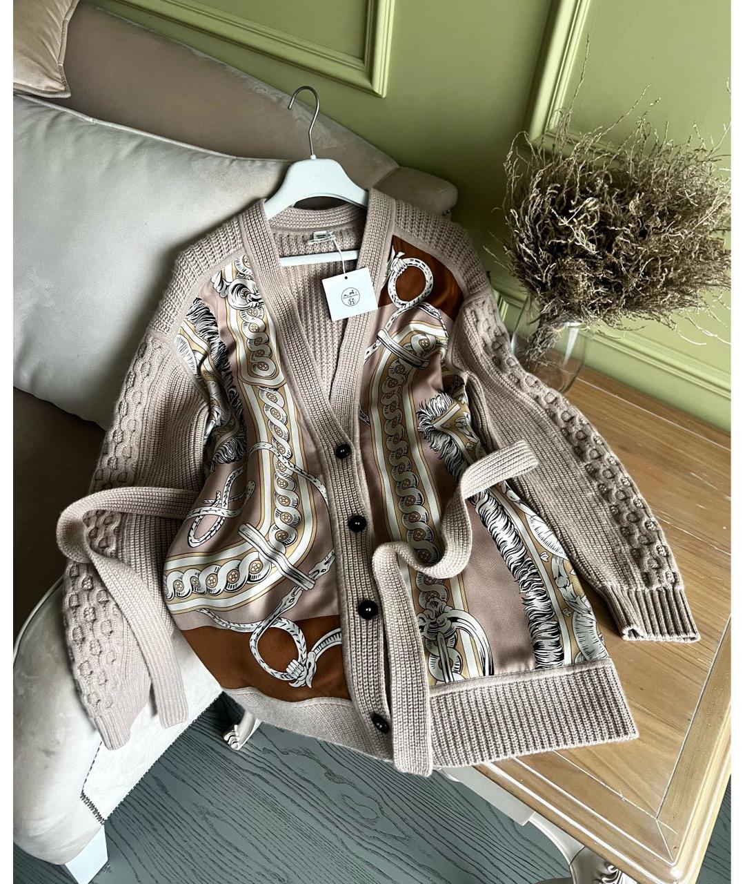 HERMES Бежевый кардиган, фото 5