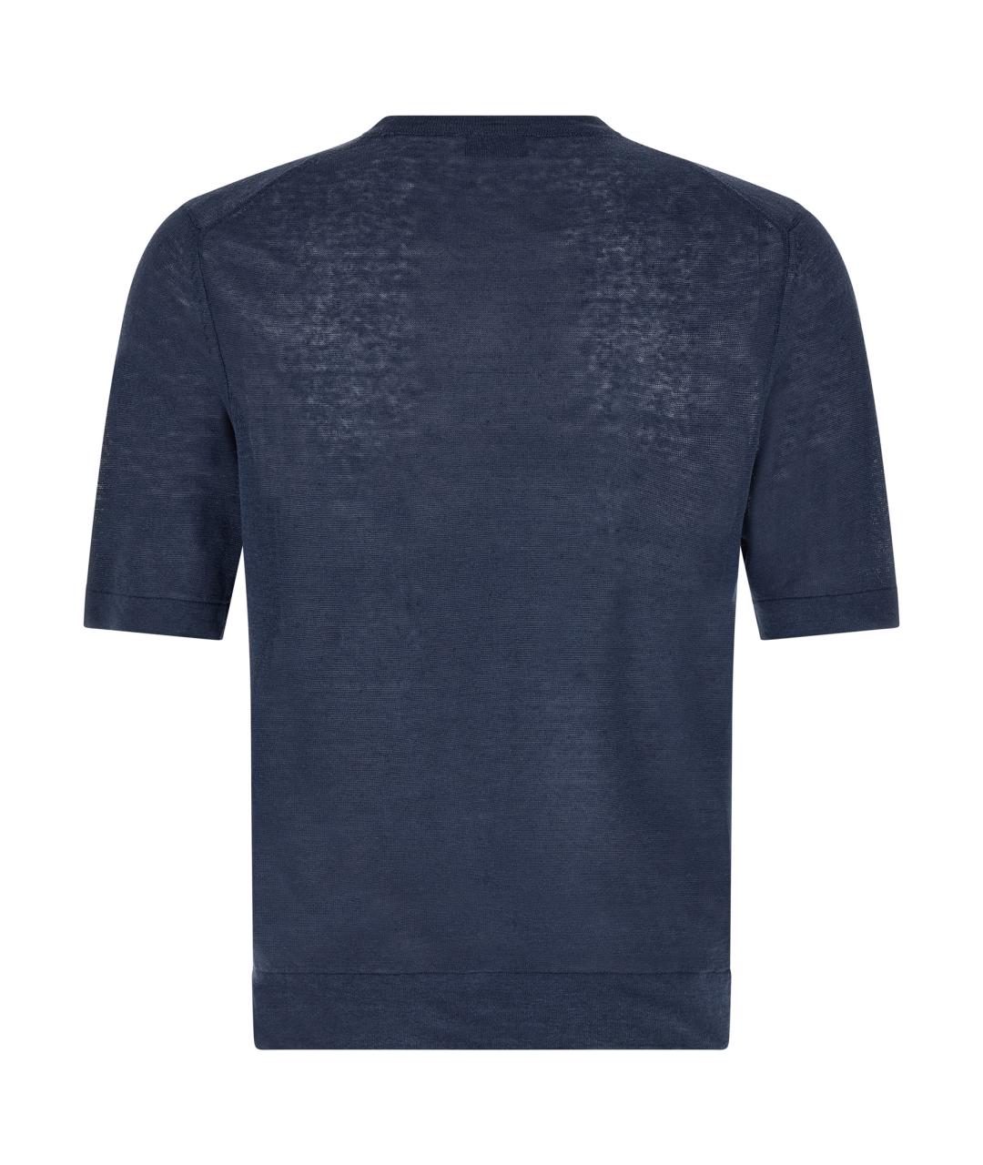 BALLANTYNE Синяя хлопковая футболка, фото 2