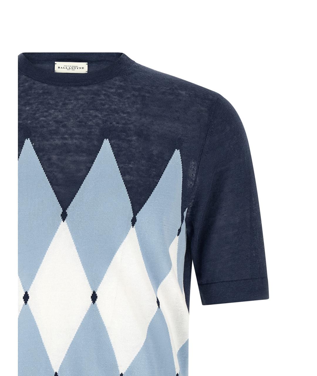 BALLANTYNE Синяя хлопковая футболка, фото 3