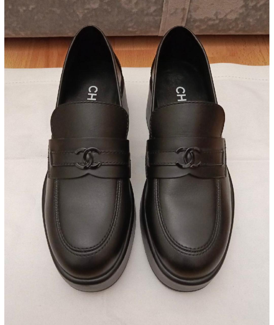 CHANEL Черные кожаные лоферы, фото 2