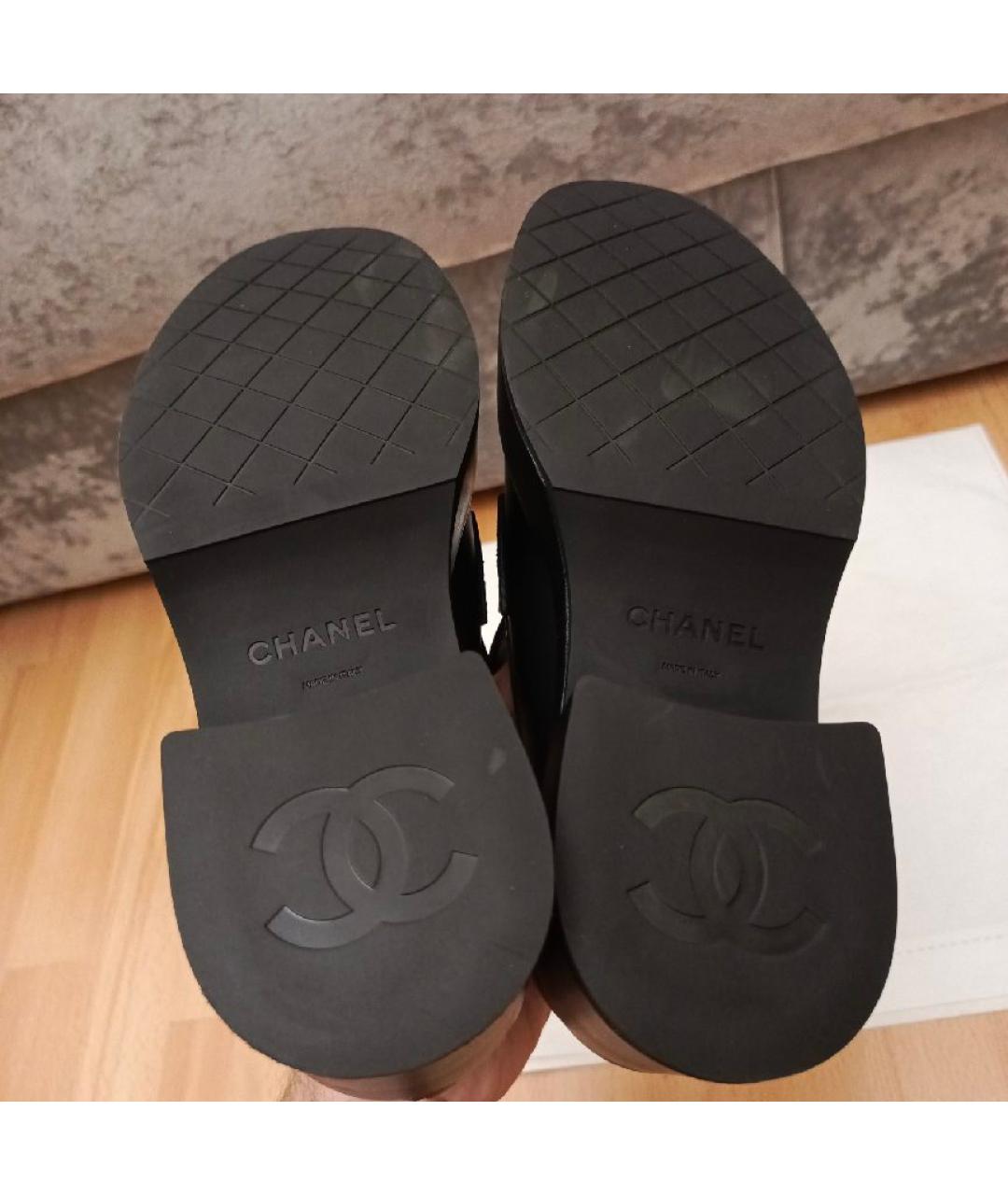 CHANEL Черные кожаные лоферы, фото 5