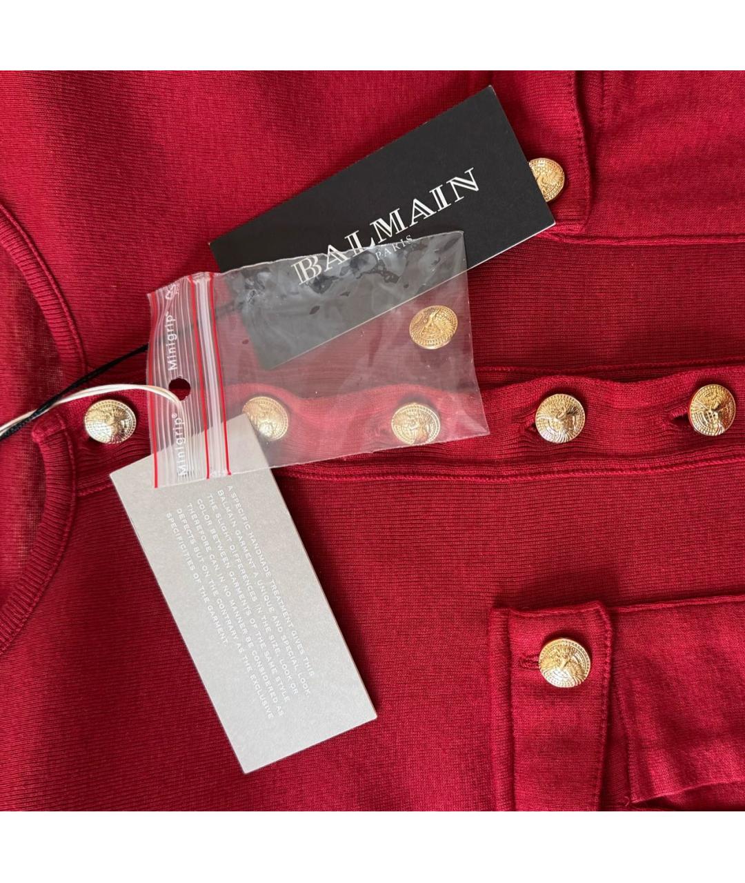 BALMAIN Бордовый хлопковый джемпер / свитер, фото 7