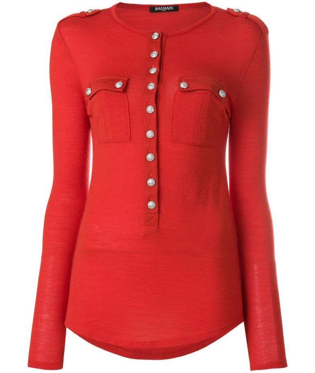 BALMAIN Бордовый хлопковый джемпер / свитер, фото 9