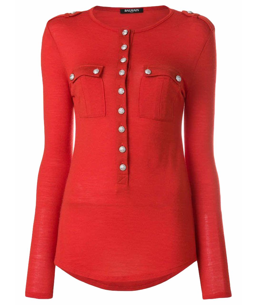 BALMAIN Бордовый хлопковый джемпер / свитер, фото 1