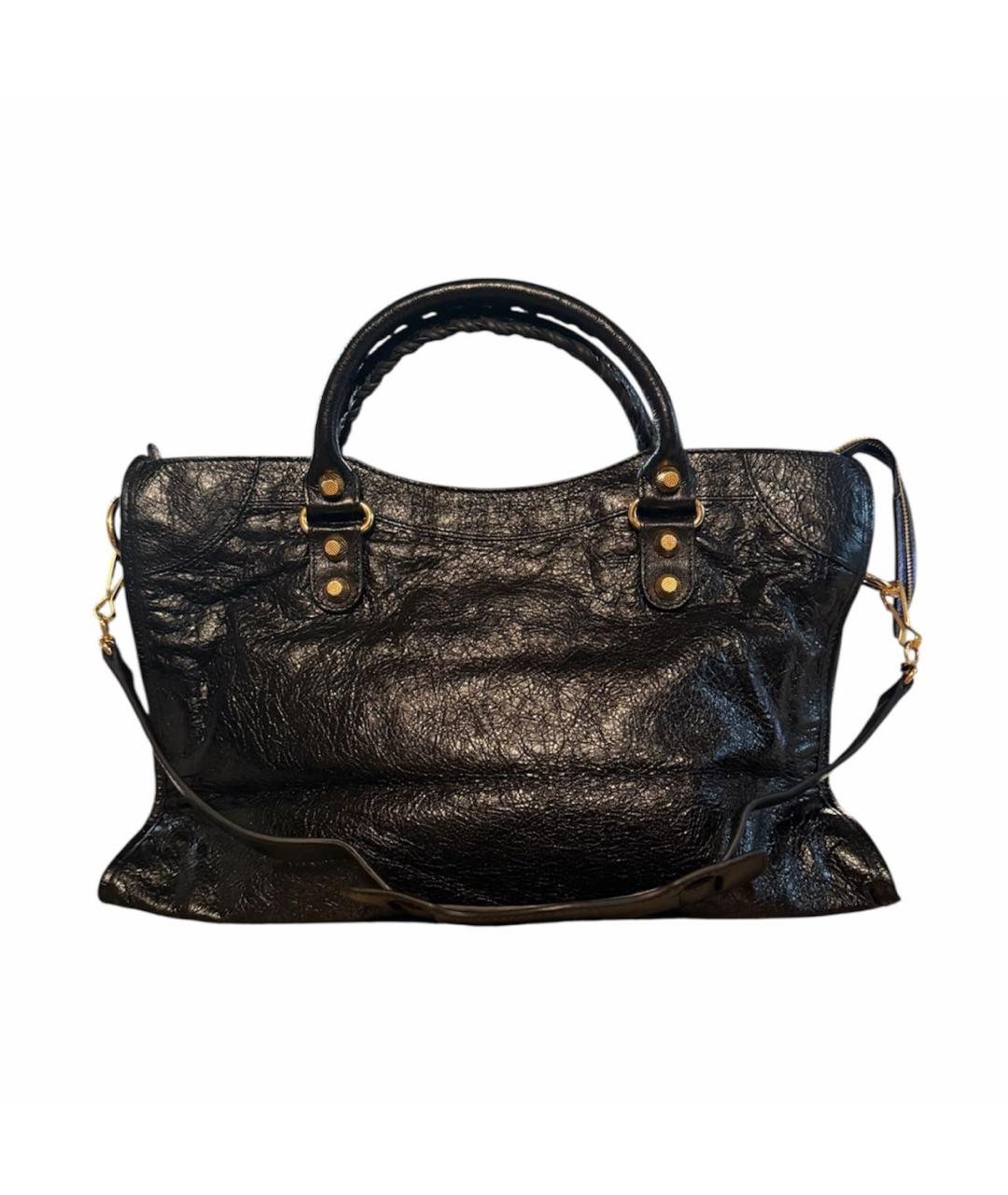 BALENCIAGA Черная кожаная сумка с короткими ручками, фото 3