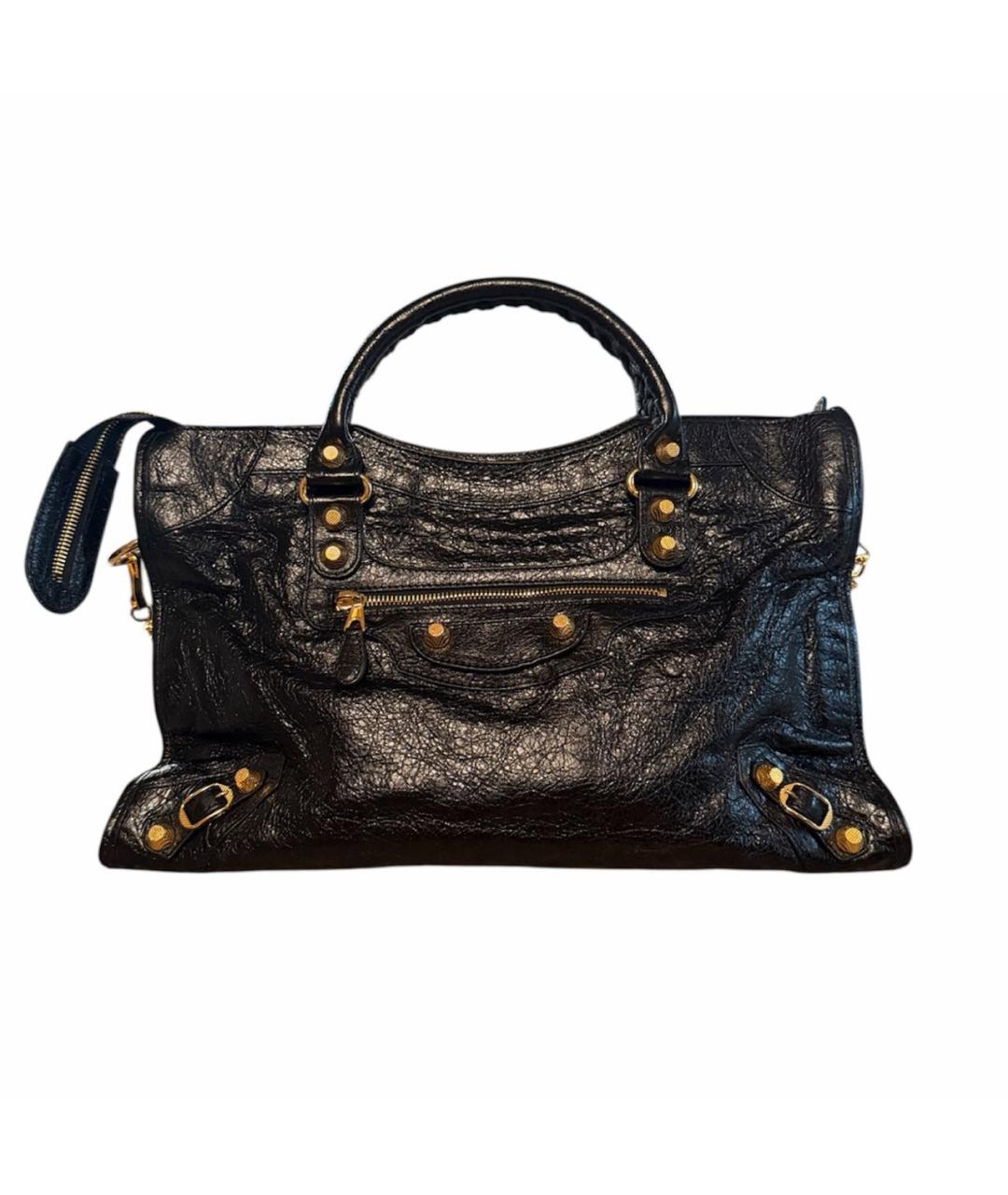 BALENCIAGA Черная кожаная сумка с короткими ручками, фото 6