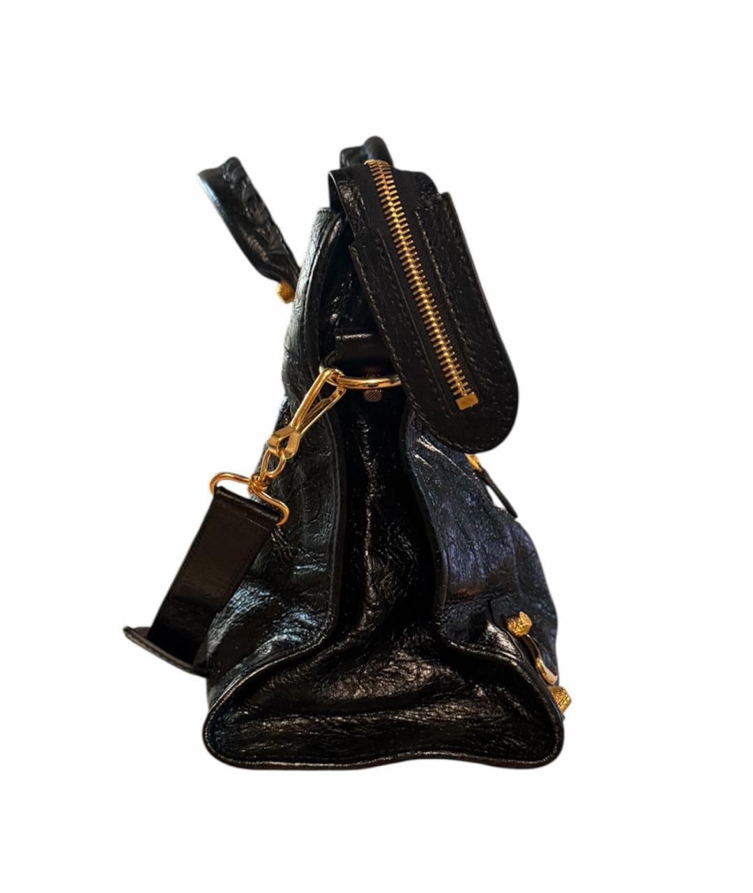 BALENCIAGA Черная кожаная сумка с короткими ручками, фото 2