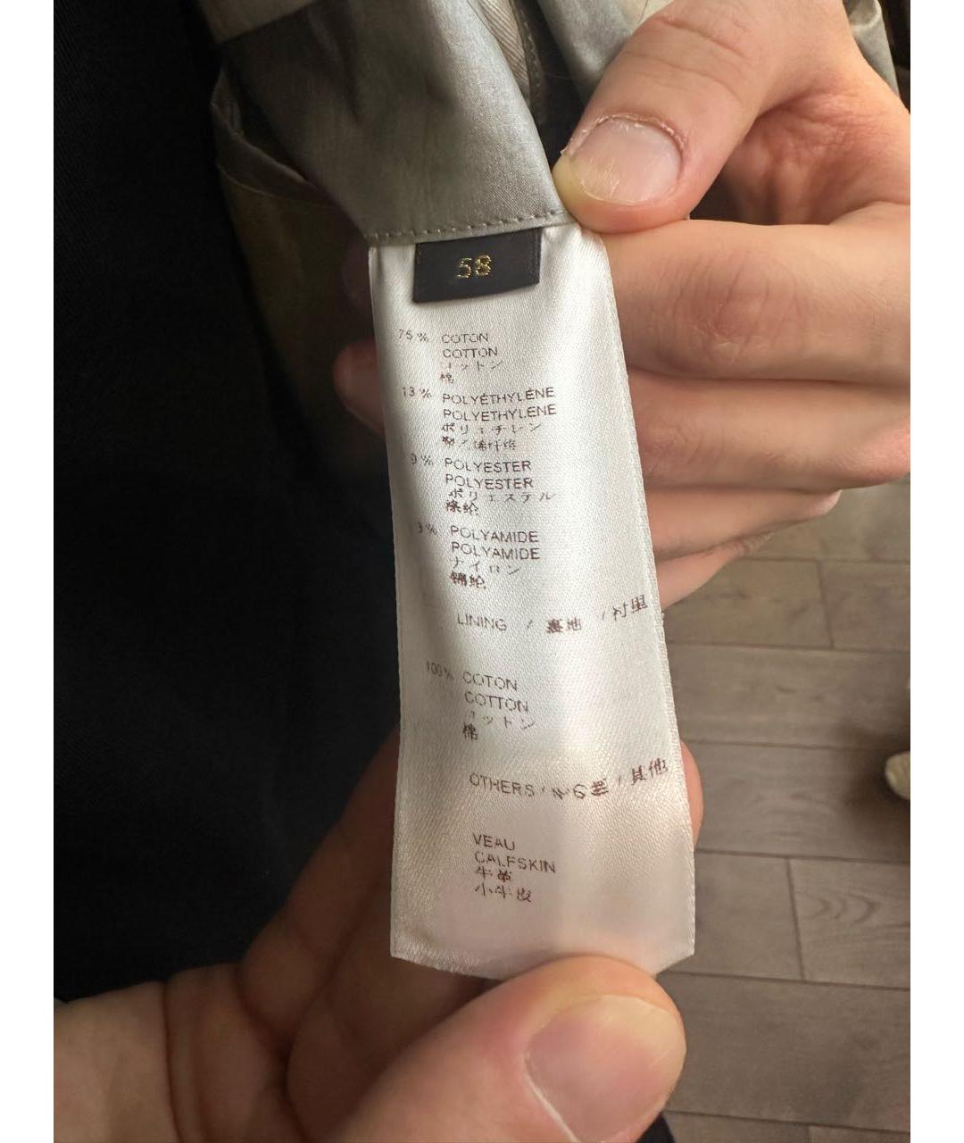 LOUIS VUITTON Хаки хлопковая куртка, фото 4