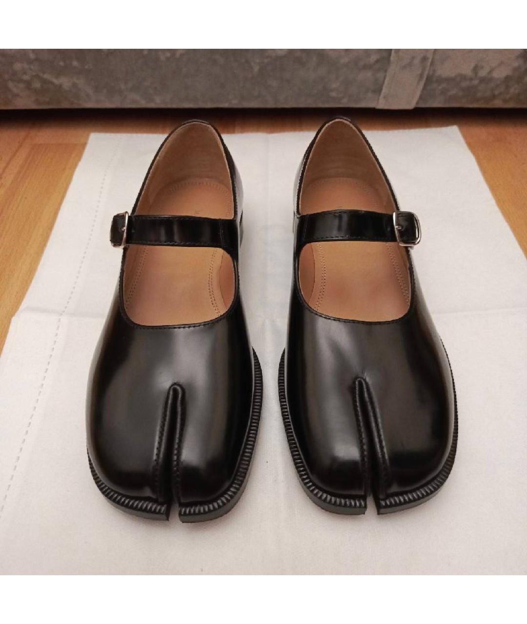 MAISON MARGIELA Черные балетки из лакированной кожи, фото 2