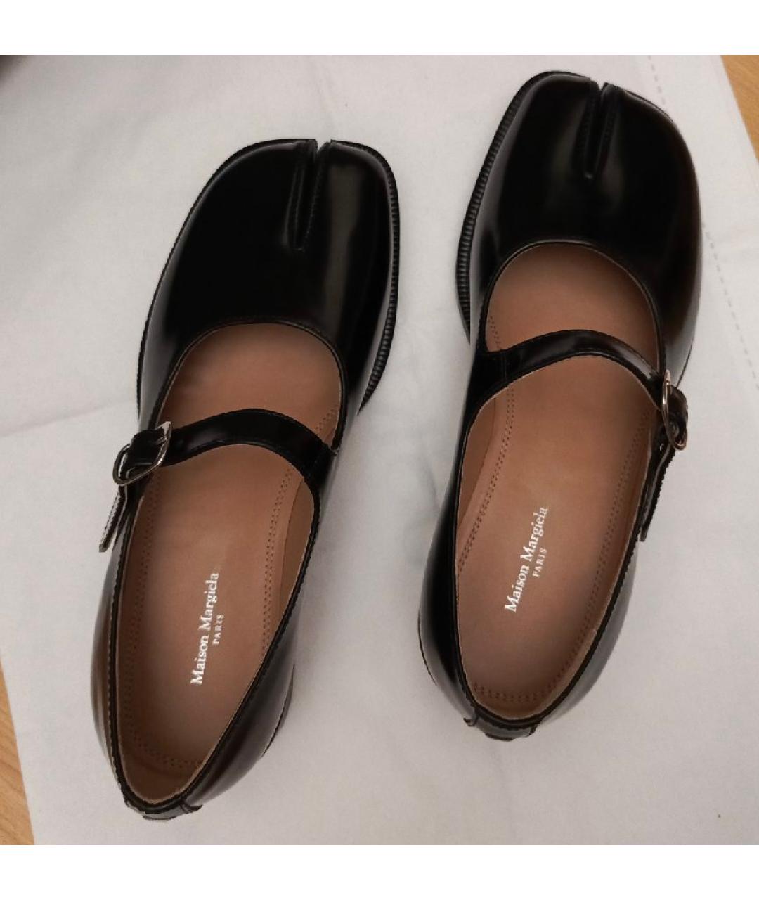 MAISON MARGIELA Черные балетки из лакированной кожи, фото 6