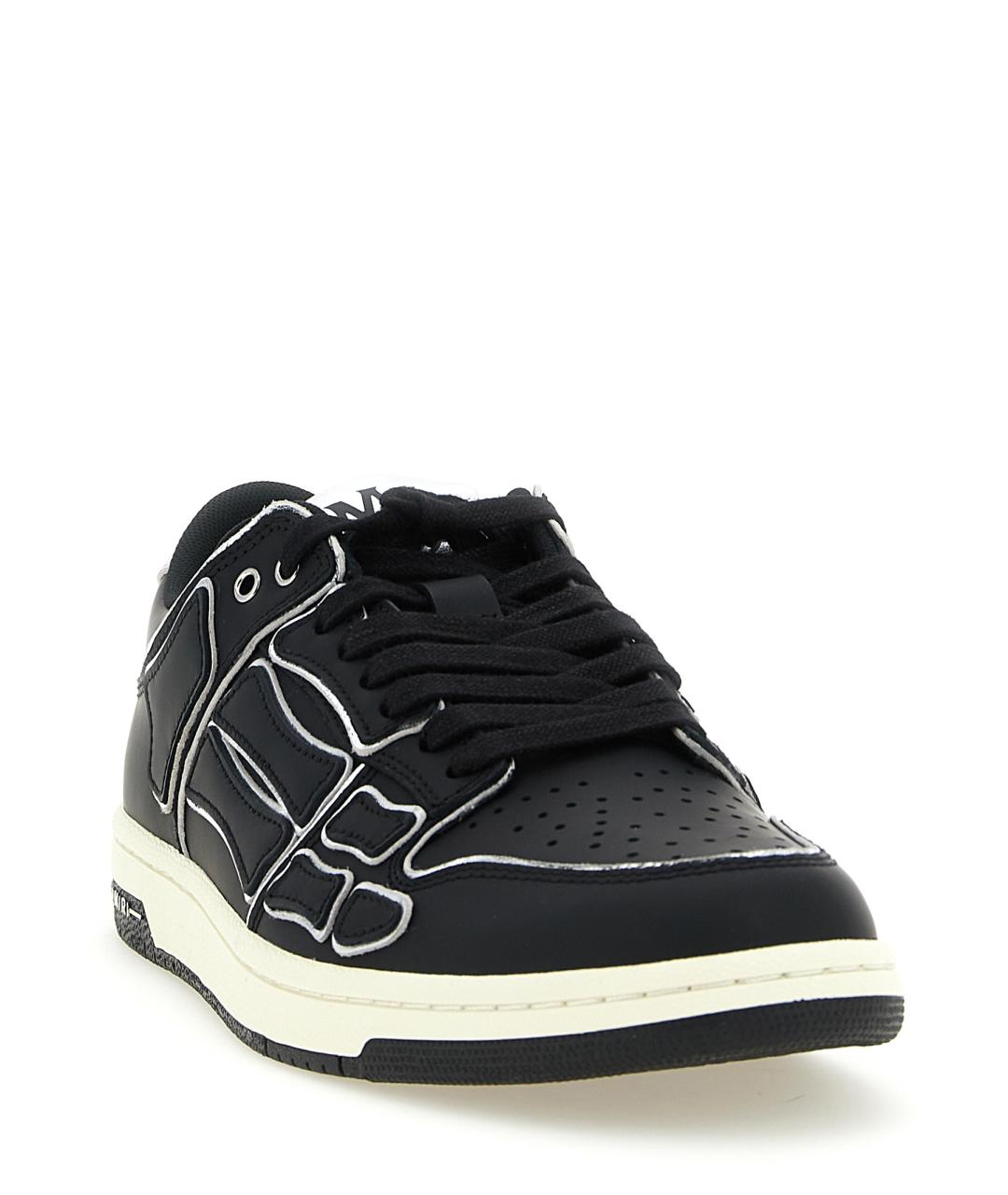 AMIRI Черные кожаные низкие кроссовки / кеды, фото 2