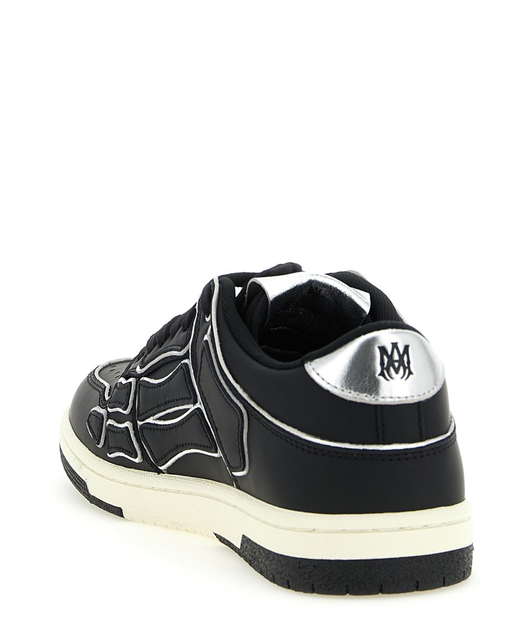 AMIRI Черные кожаные низкие кроссовки / кеды, фото 3