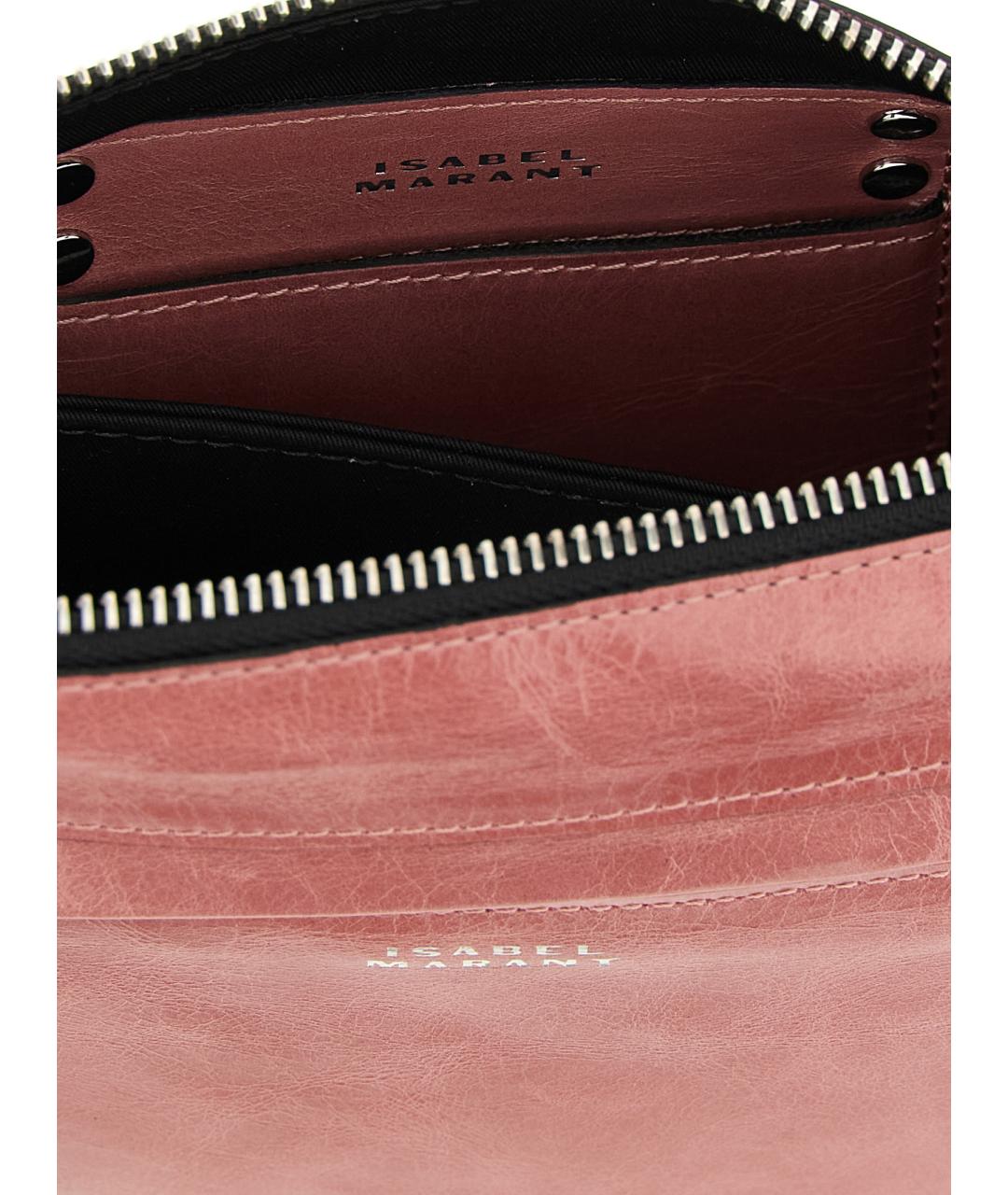 ISABEL MARANT Розовая кожаная сумка через плечо, фото 4
