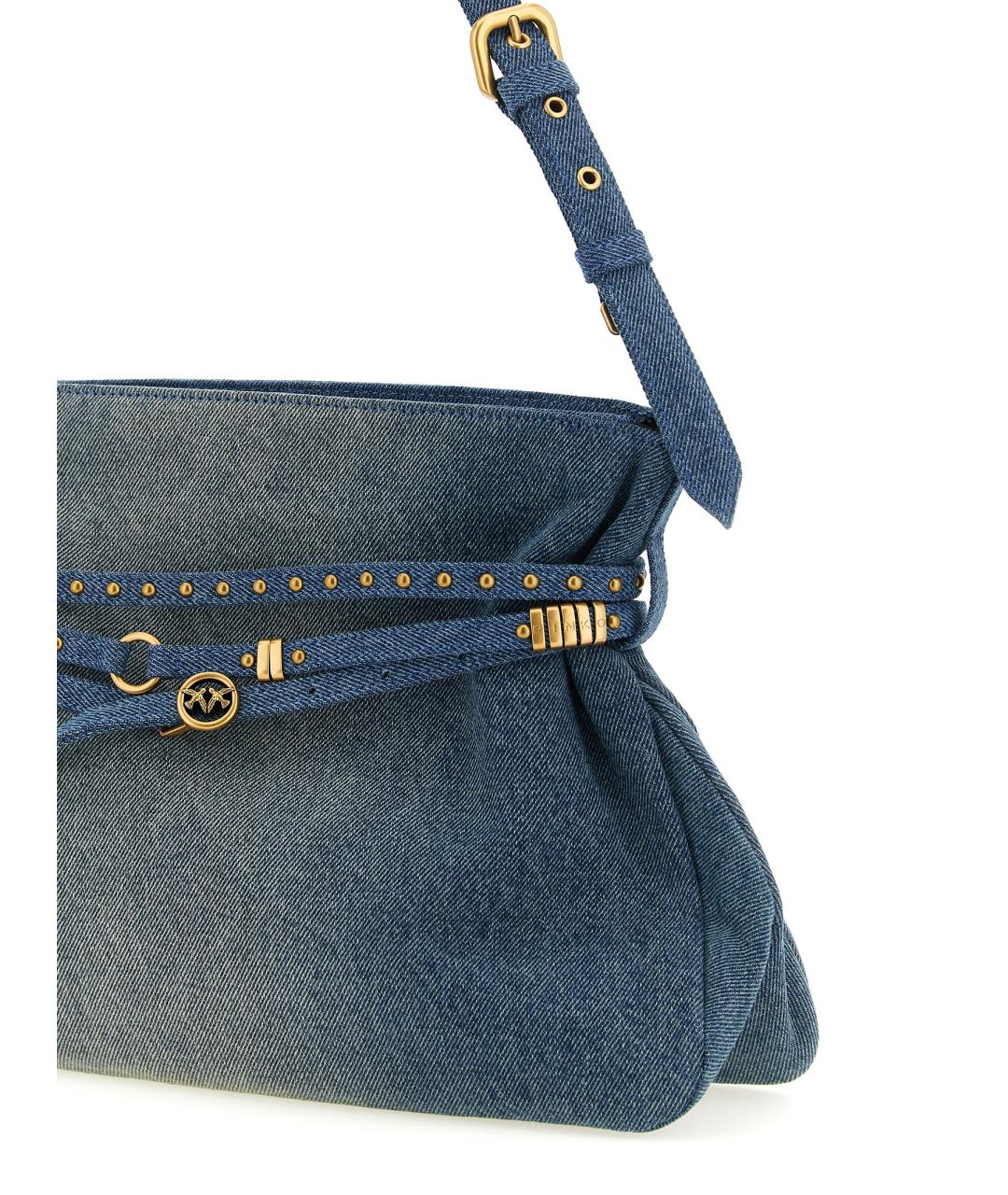 PINKO Синяя хлопковая сумка через плечо, фото 3