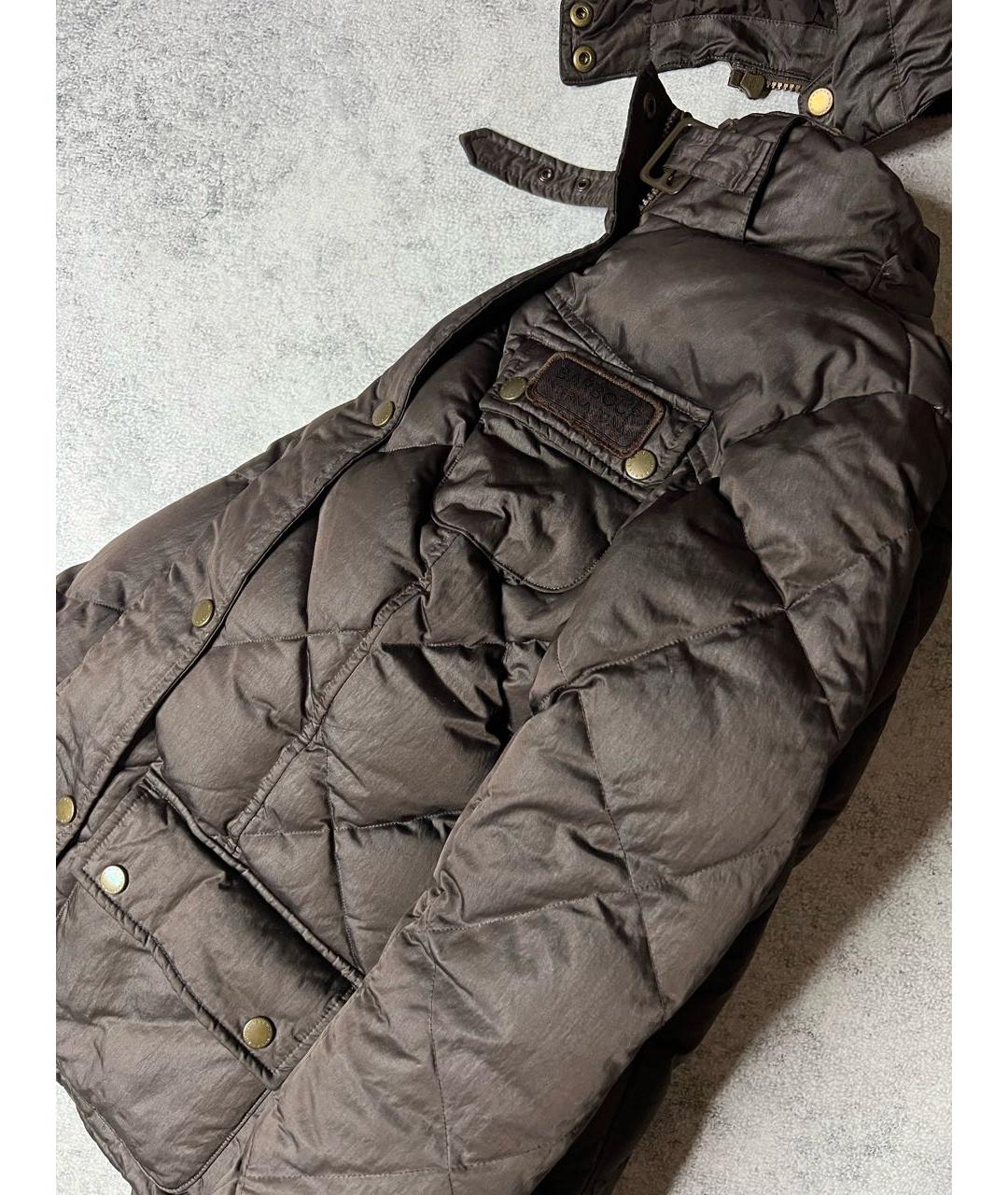 BARBOUR Коричневый полиэстеровый пуховик, фото 5