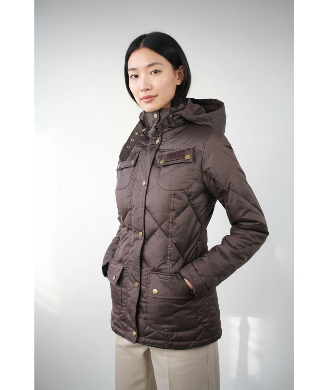 BARBOUR Коричневый полиэстеровый пуховик, фото 2