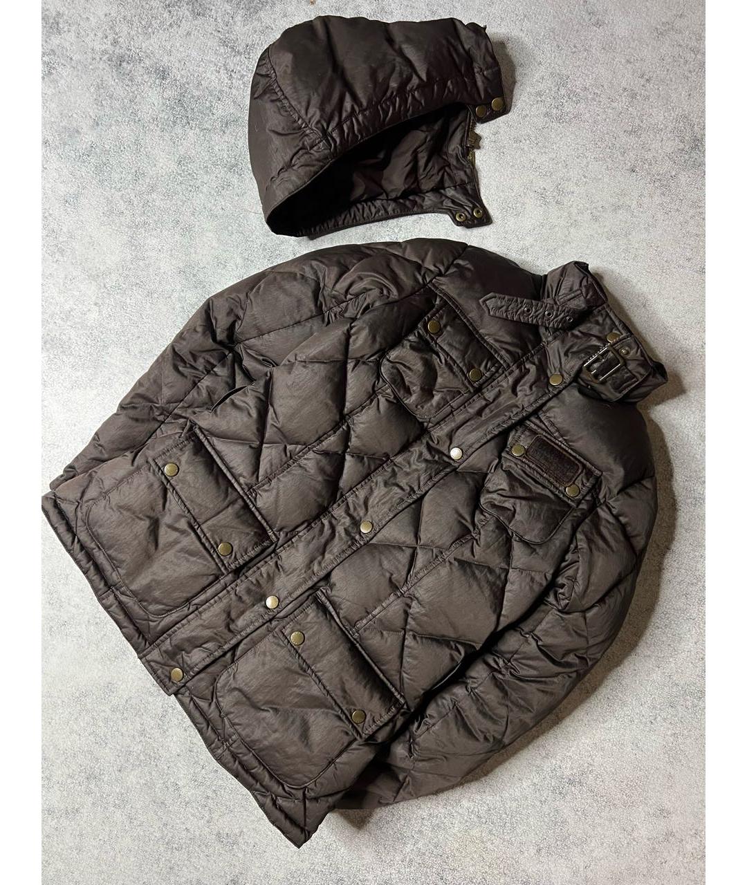 BARBOUR Коричневый полиэстеровый пуховик, фото 6