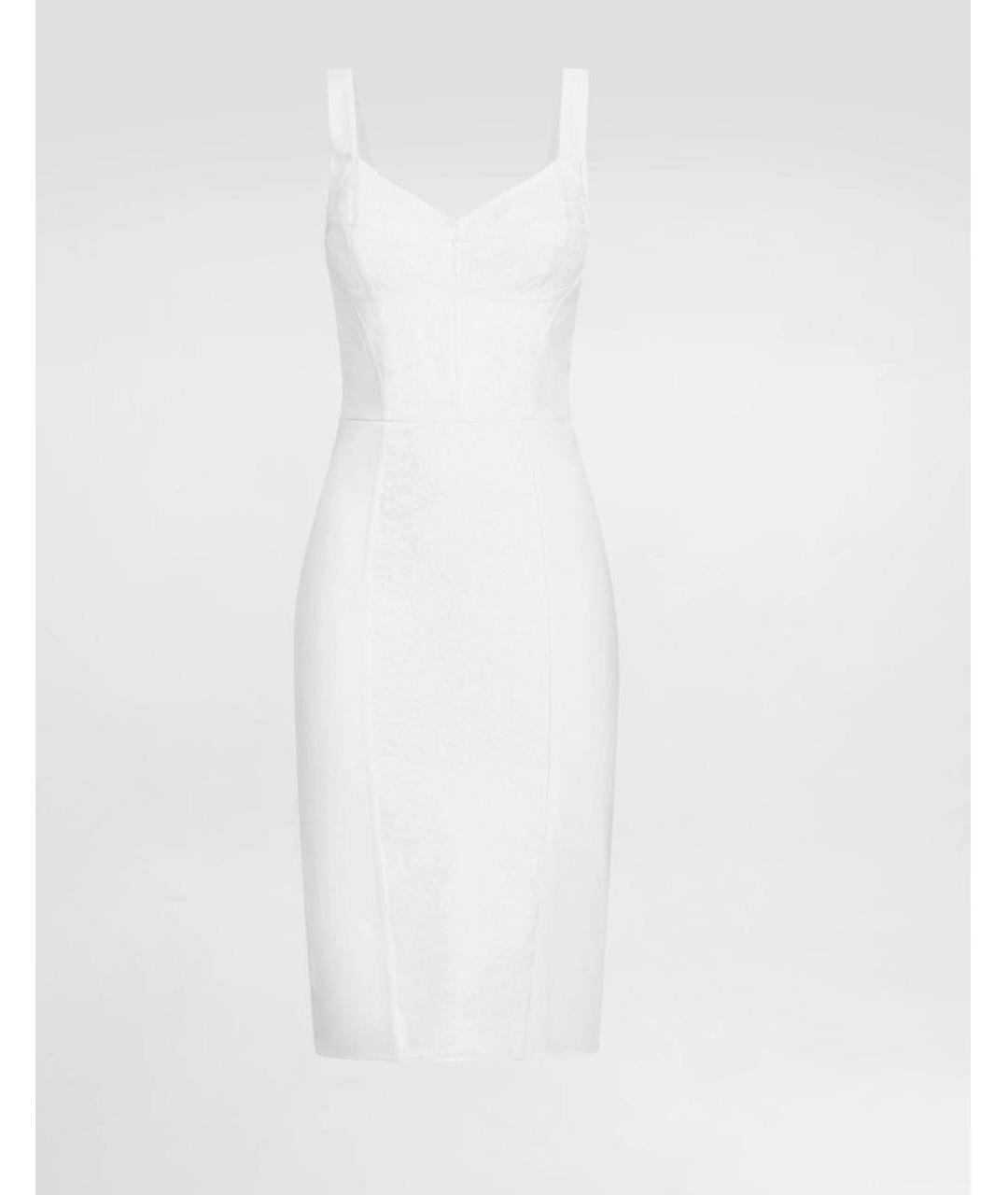 DOLCE&GABBANA Белое полиамидовое вечернее платье, фото 5
