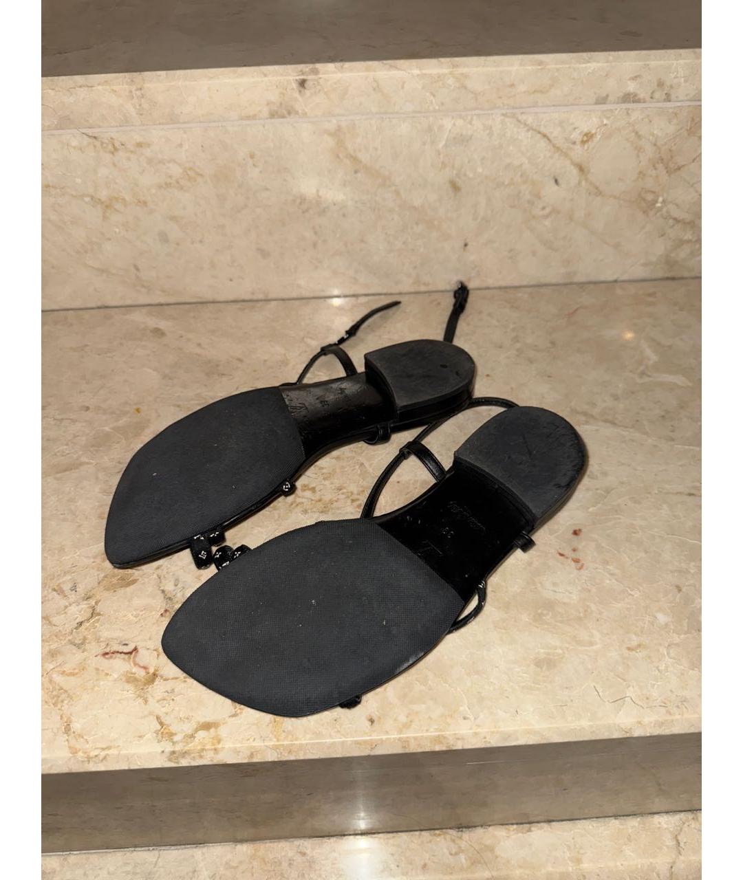 LOUIS VUITTON Черные кожаные сандалии, фото 6