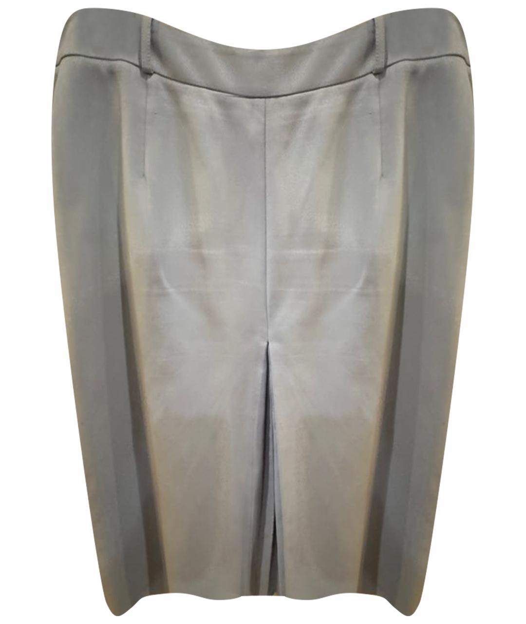 LORO PIANA Голубая хлопковая юбка миди, фото 1