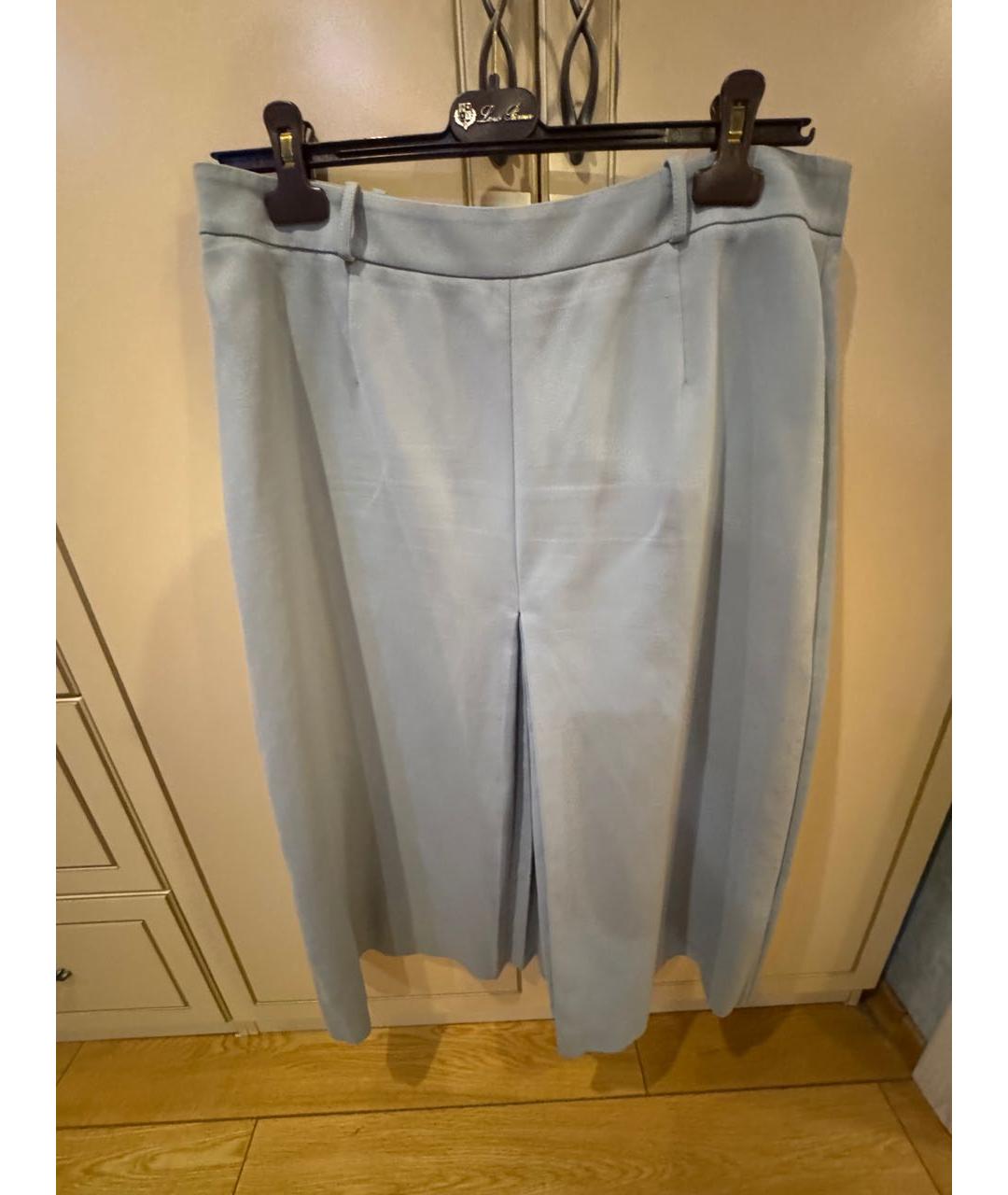 LORO PIANA Голубая хлопковая юбка миди, фото 4
