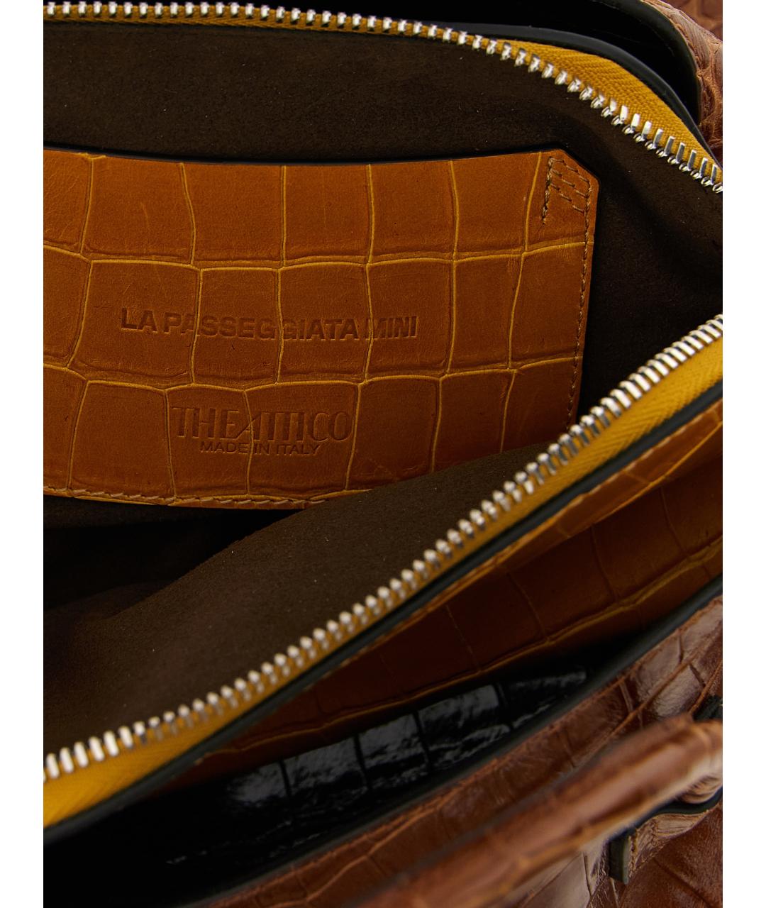 THE ATTICO Коричневая кожаная сумка тоут, фото 3