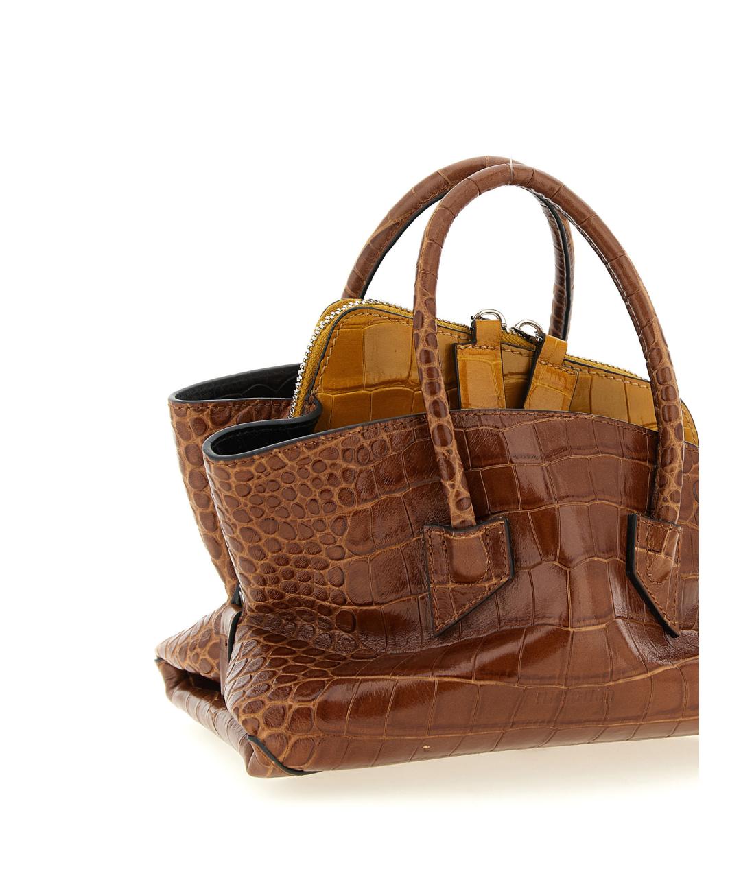 THE ATTICO Коричневая кожаная сумка тоут, фото 2