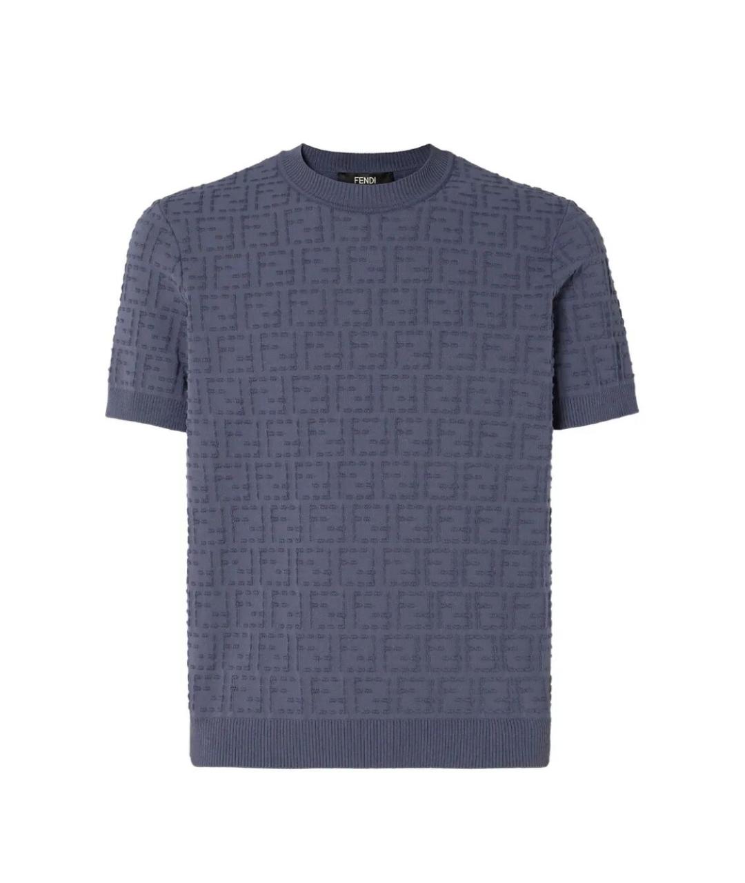 FENDI Синий хлопковый джемпер / свитер, фото 1