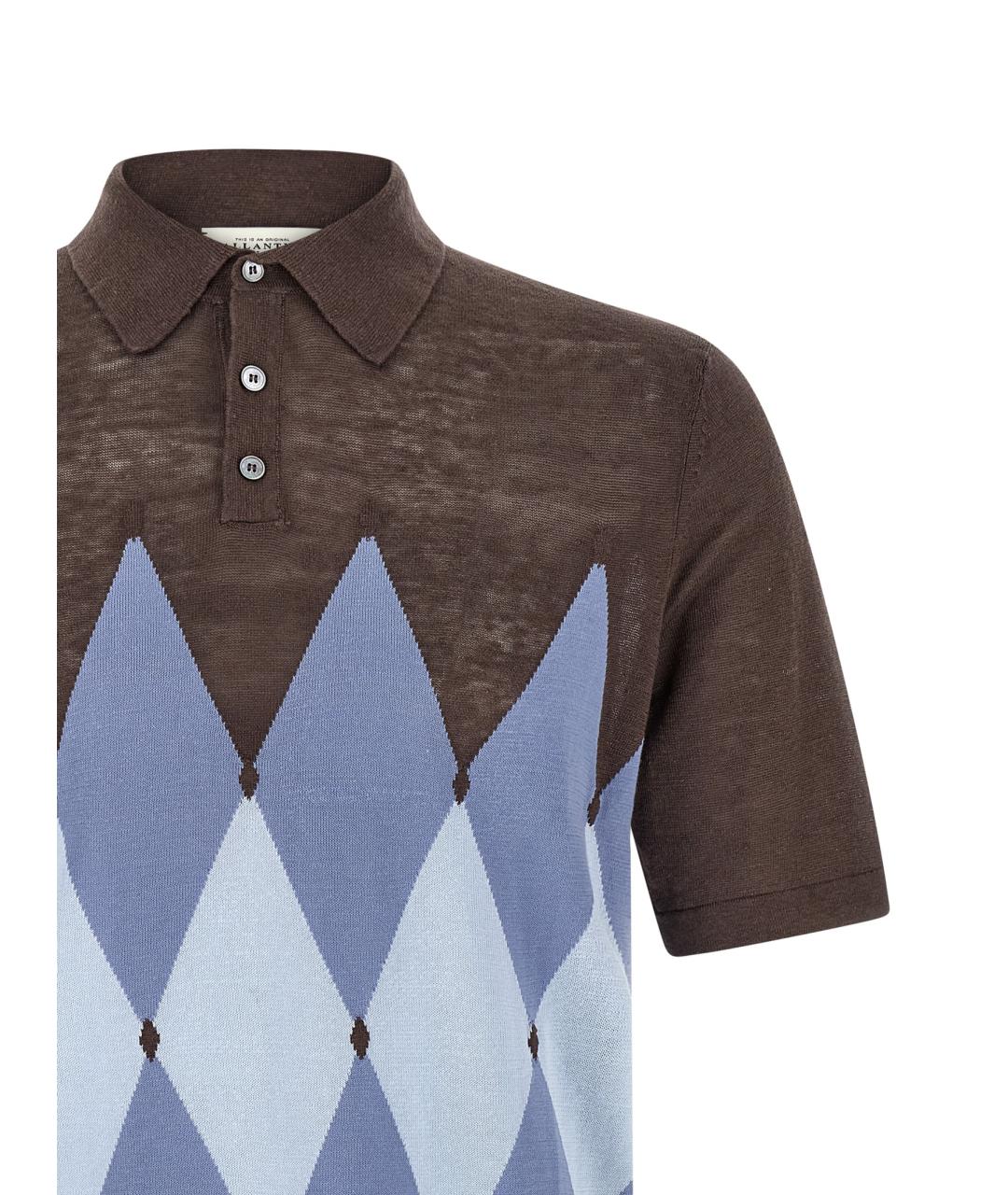 BALLANTYNE Коричневое хлопковое поло с коротким рукавом, фото 3