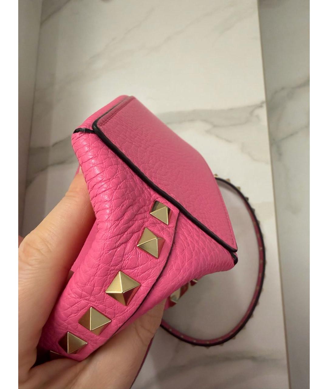 VALENTINO Фуксия кожаная сумка через плечо, фото 4