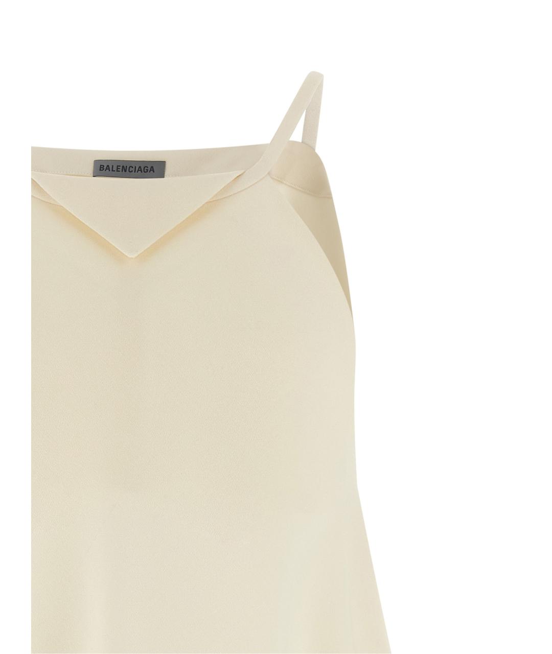 BALENCIAGA Белая шелковая майка, фото 3