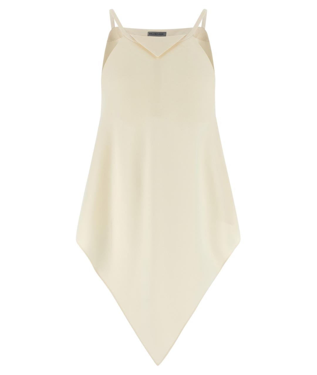 BALENCIAGA Белая шелковая майка, фото 1