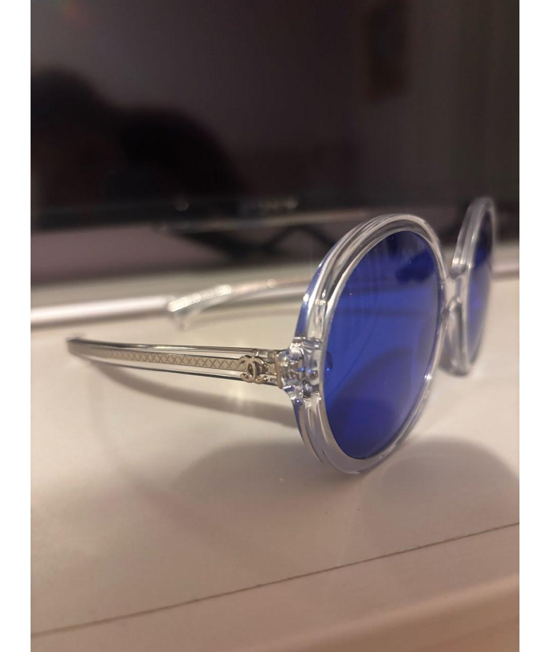 CHANEL Синие пластиковые солнцезащитные очки, фото 3