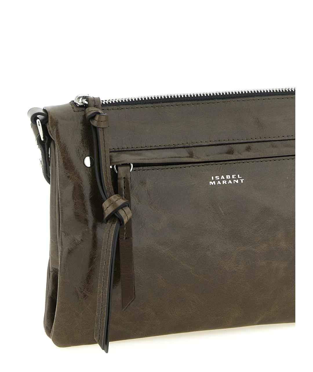 ISABEL MARANT Зеленая кожаная сумка через плечо, фото 3
