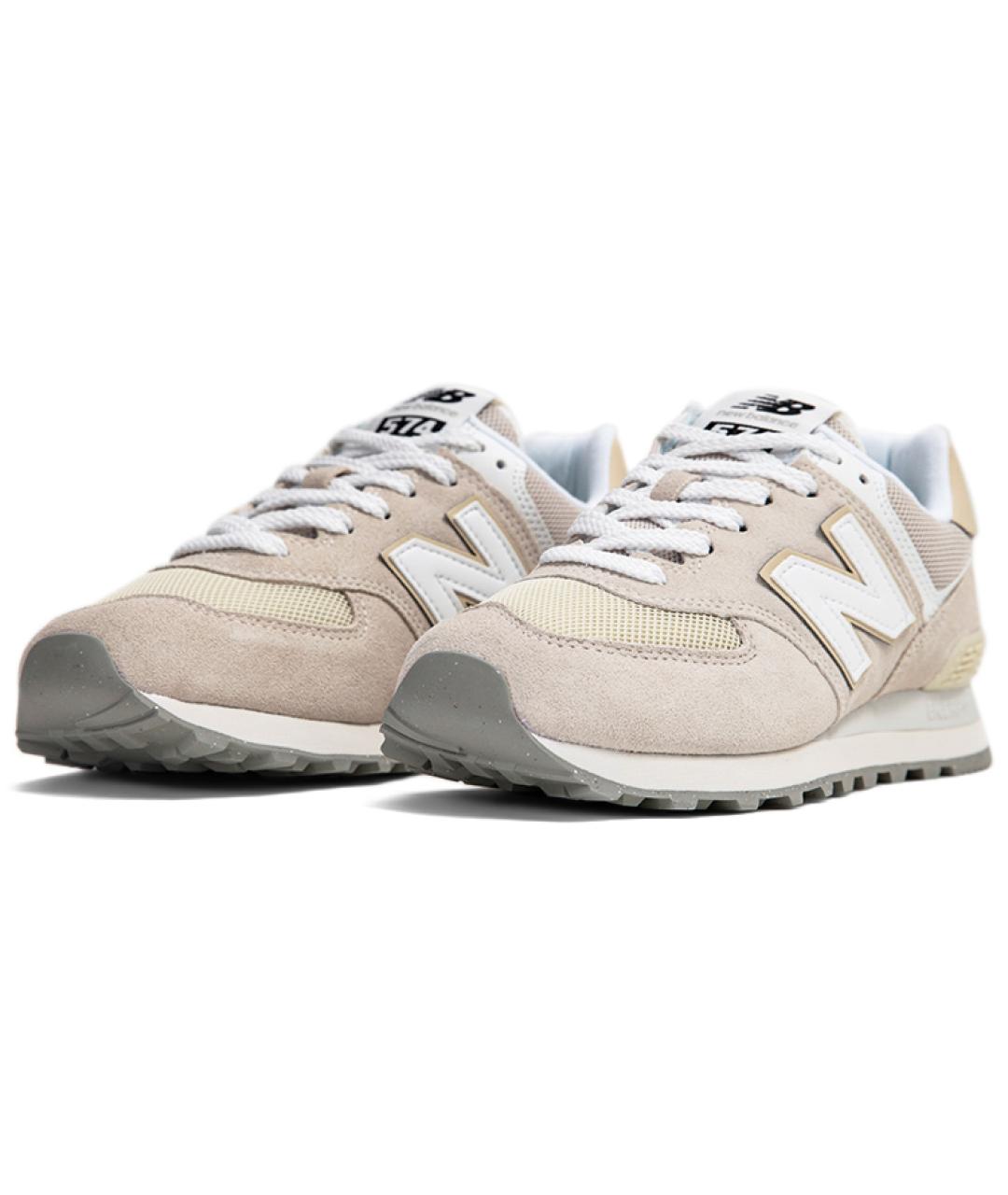 NEW BALANCE Бежевые замшевые кроссовки, фото 4