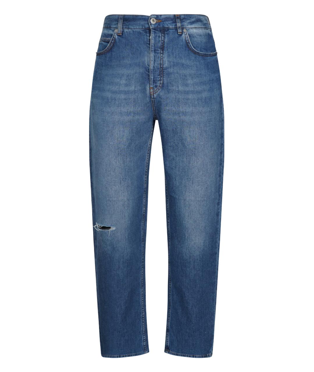 LOEWE Синие хлопковые прямые джинсы, фото 1