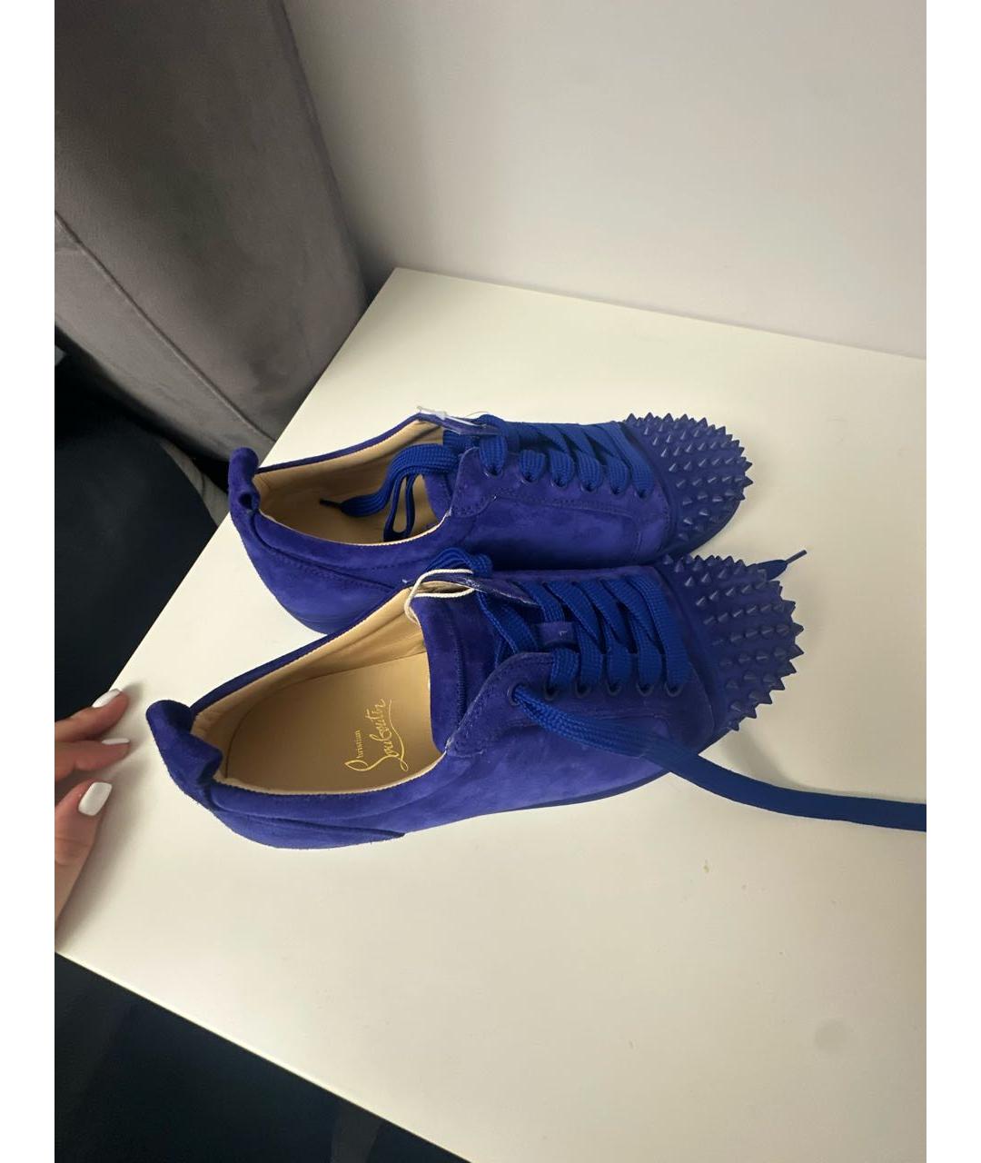 CHRISTIAN LOUBOUTIN Синие замшевые кроссовки, фото 7