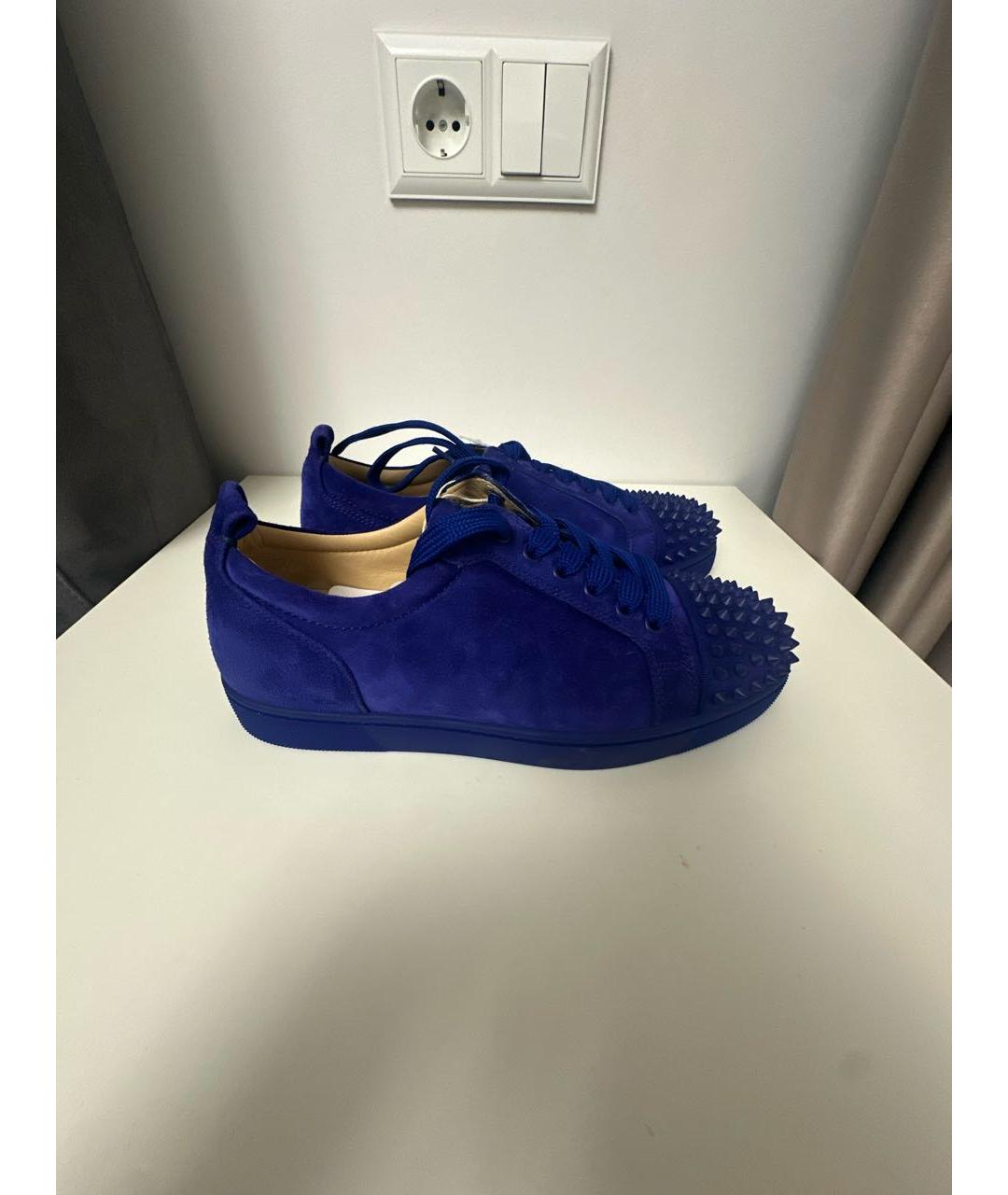 CHRISTIAN LOUBOUTIN Синие замшевые кроссовки, фото 8