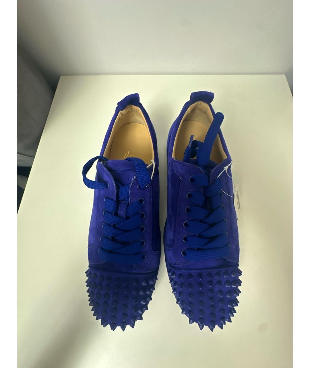 CHRISTIAN LOUBOUTIN Синие замшевые кроссовки, фото 2