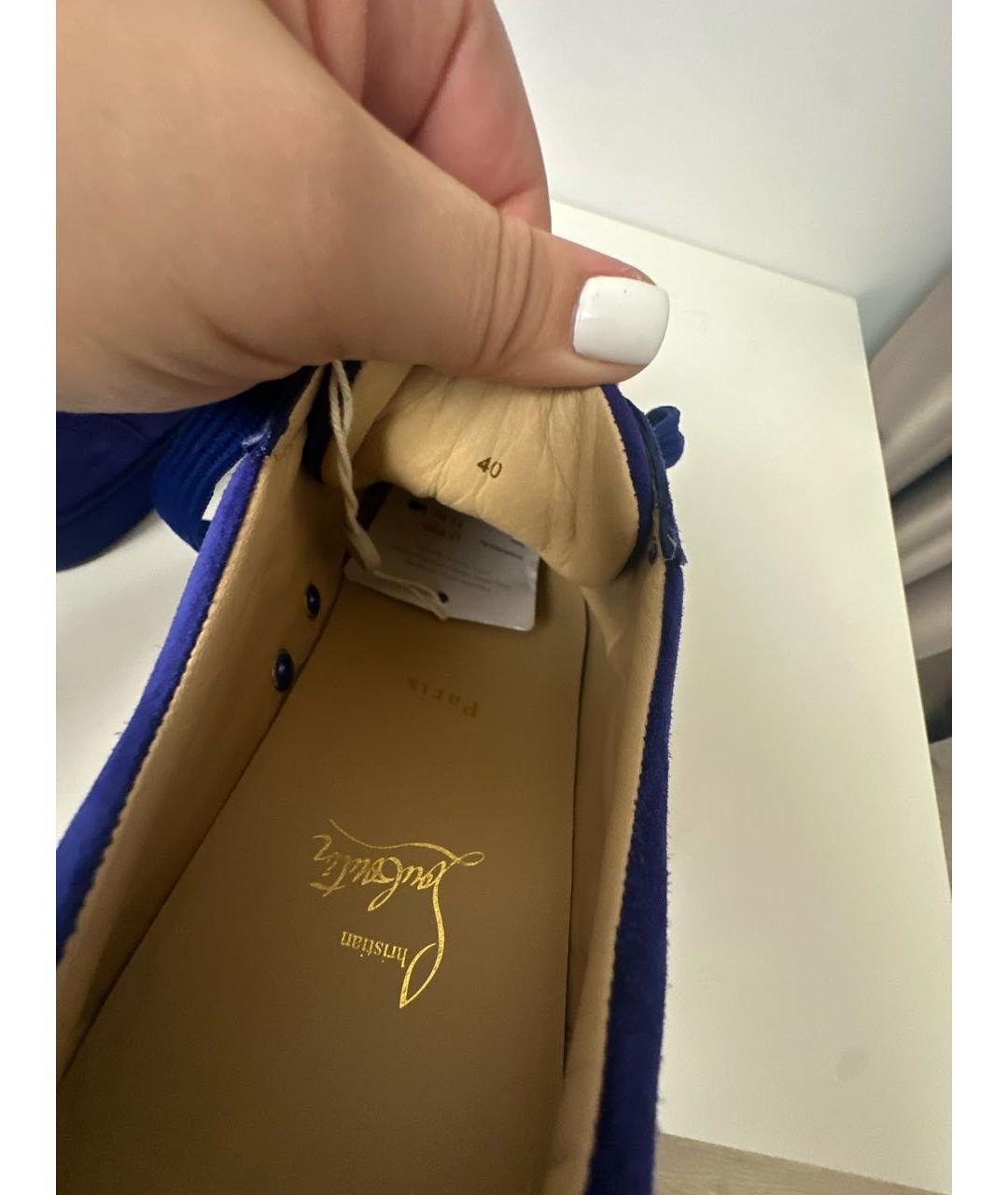 CHRISTIAN LOUBOUTIN Синие замшевые кроссовки, фото 6